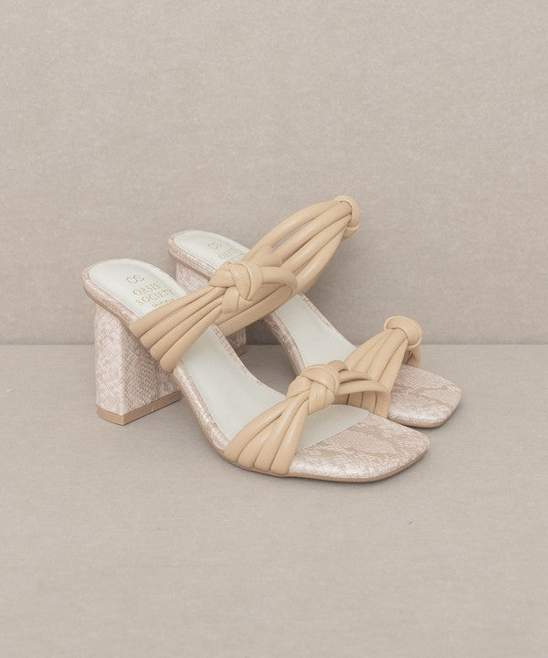 Spring Peach Raquel - Strappy Knot Heel