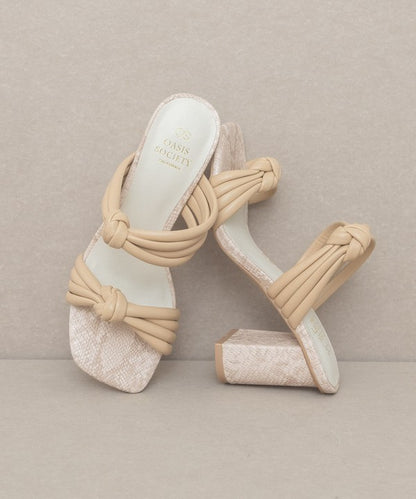 Spring Peach Raquel - Strappy Knot Heel