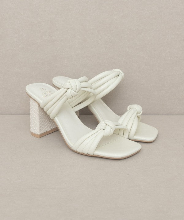 Spring Peach Raquel - Strappy Knot Heel