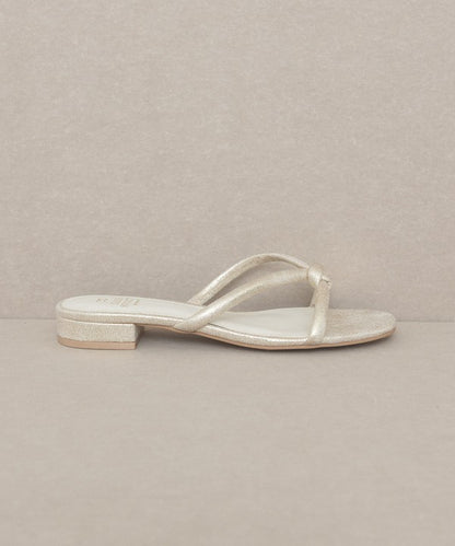 Pearl Strap Ada - Delicate Knotted Flat Sandal