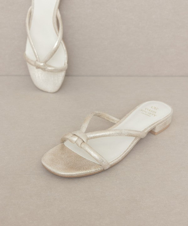 Pearl Strap Ada - Delicate Knotted Flat Sandal