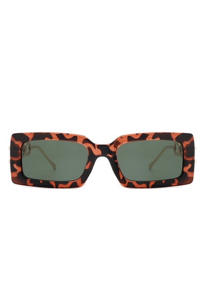 Square Flat Top Chain Link Design Sunglasses