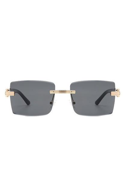 Rimless Square Retro Tinted Fashion Sunglasses