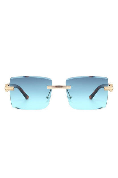 Rimless Square Retro Tinted Fashion Sunglasses