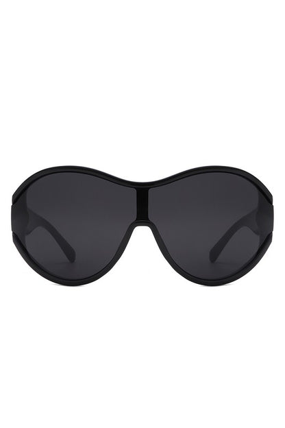 Oversize Oval Retro Curved Round Sunglasses