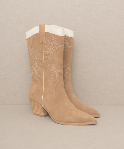 Natural Boho Halle - Paneled Cowboy Boots