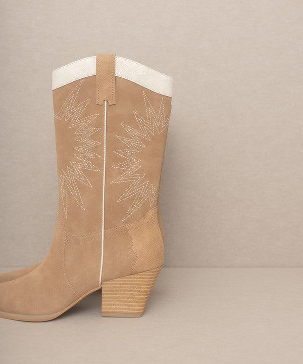 Natural Boho Halle - Paneled Cowboy Boots