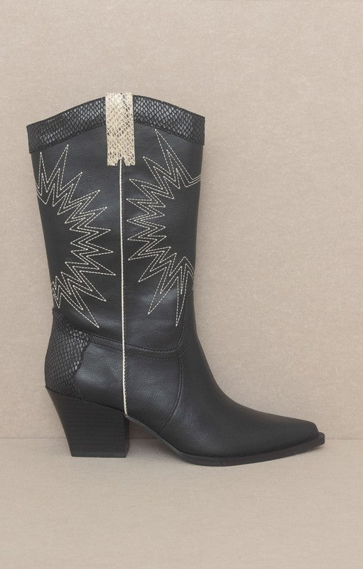 Natural Boho Halle - Paneled Cowboy Boots