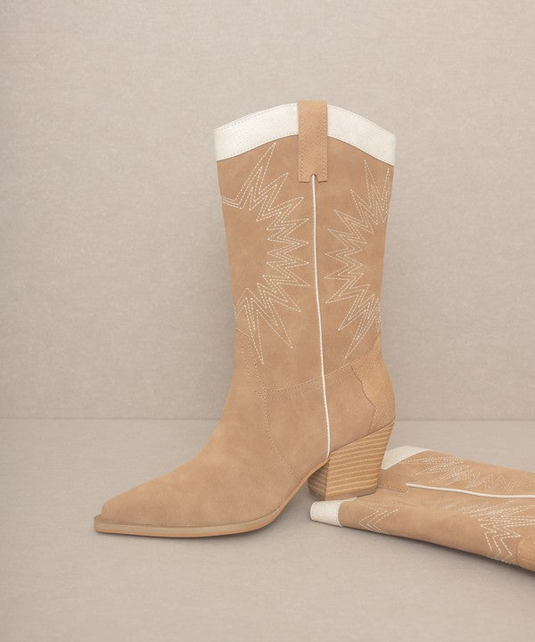 Natural Boho Halle - Paneled Cowboy Boots