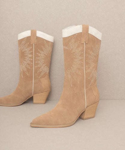 Natural Boho Halle - Paneled Cowboy Boots