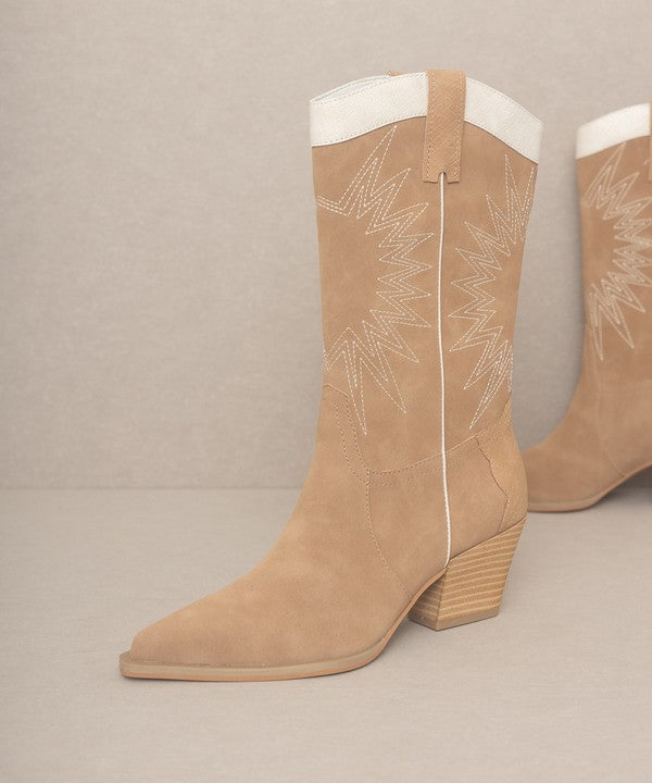 Natural Boho Halle - Paneled Cowboy Boots