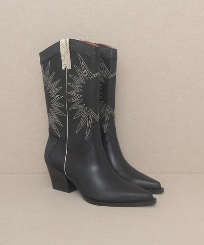 Natural Boho Halle - Paneled Cowboy Boots