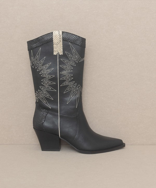 Natural Boho Halle - Paneled Cowboy Boots