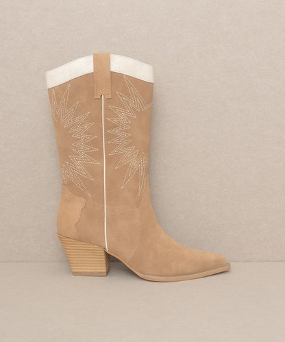 Natural Boho Halle - Paneled Cowboy Boots