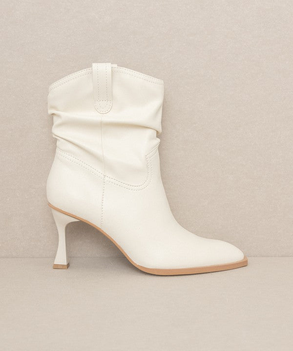 Wrinkle Kitten Heel  Riga - Western Inspired Slouch Boots