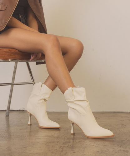 Wrinkle Kitten Heel  Riga - Western Inspired Slouch Boots