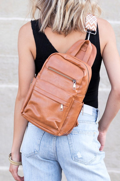 Vintage Modern Simple Nylon  Convertible Backpack Sling