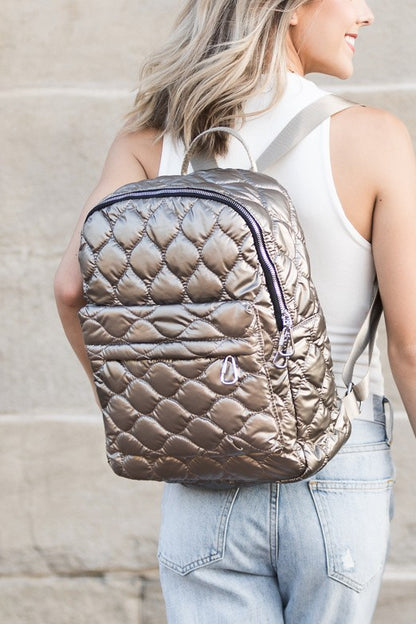Puff Planet Quilted Metallic Puffer Backpack