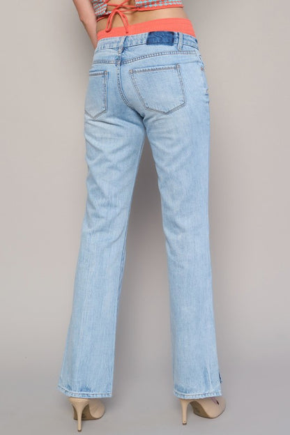 Low Rise Straight Jeans