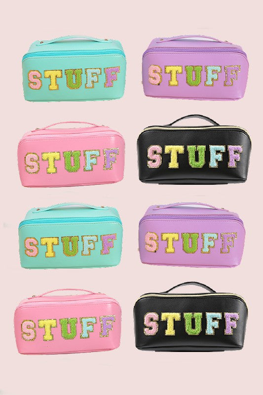 Stuff Travel Organizer Handle Makeup Cosmetic Pastel Tone Bag