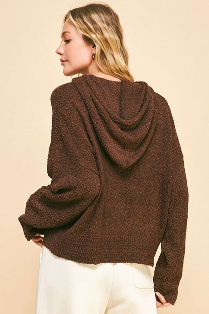 Davi & Dani Drop Shoulder Long Sleeve Hooded Sweater