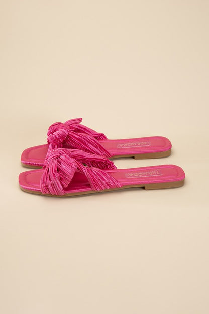 Big Bow and natural women's  Flat Slides