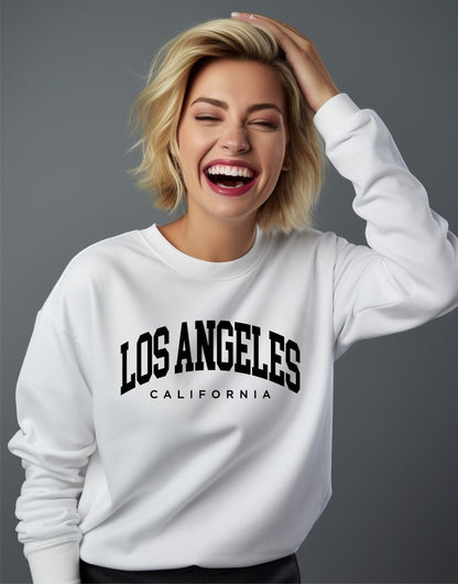 Sweet Fitted Los Angeles California Graphic Crewneck Sweatshirt