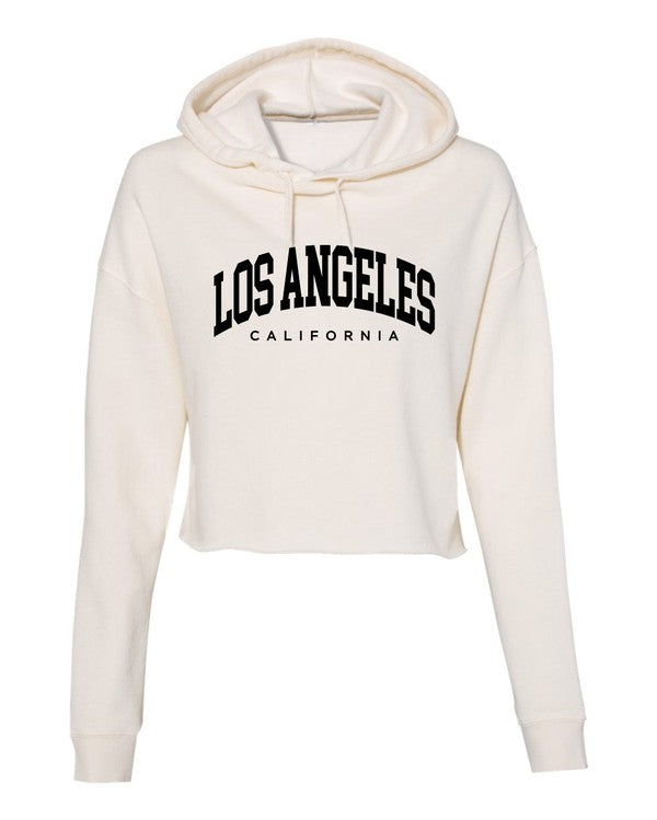 Short ice cream Colored Los Angeles California Cropped Hoodie