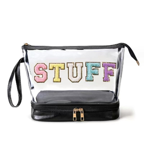 Clear STUFF Make up Cosmetic Bag Travel Organizer Case