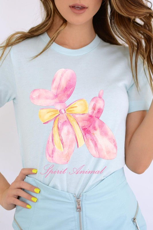 Bow Pink Balloon Dog Graphic T Shirts