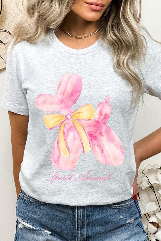 Bow Pink Balloon Dog Graphic T Shirts