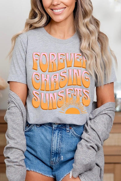 Forever Chasing Sunsets Summer Graphic T Shirts