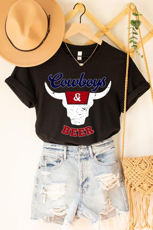 Cowboys & Beer Graphic T Shirts