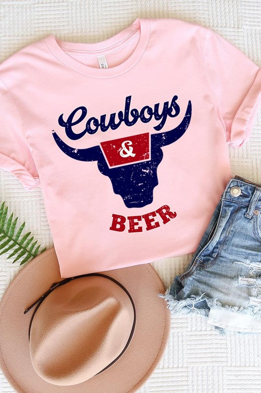 Cowboys & Beer Graphic T Shirts