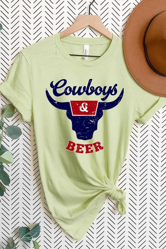 Cowboys & Beer Graphic T Shirts