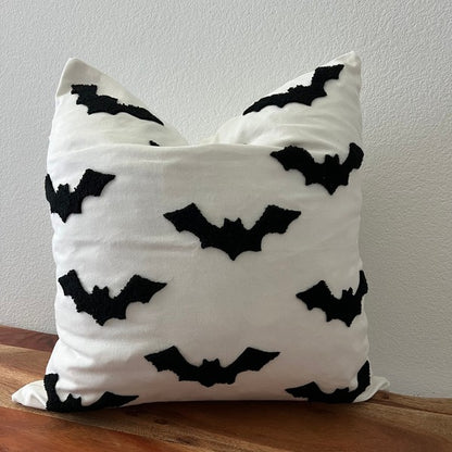 Ghost Patterned Halloween throw pillow cover, tufted accent pillow