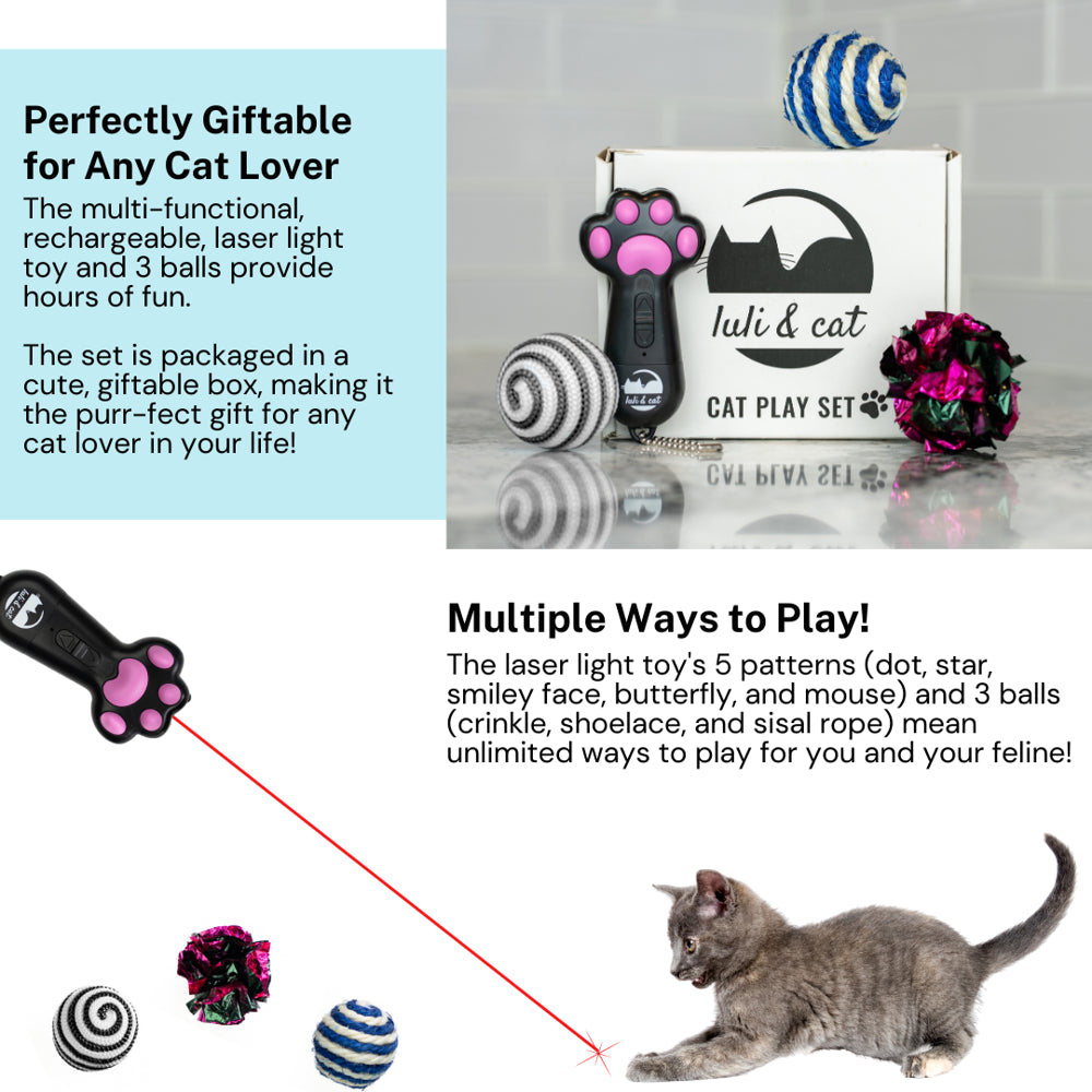 Cute and Funny Cat Laser Toy | USB Rechargeable Laser Light Toy 