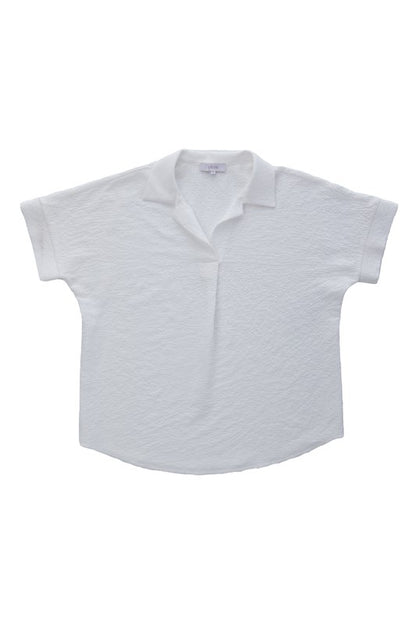 Simple Basic Shirt collared blouse
