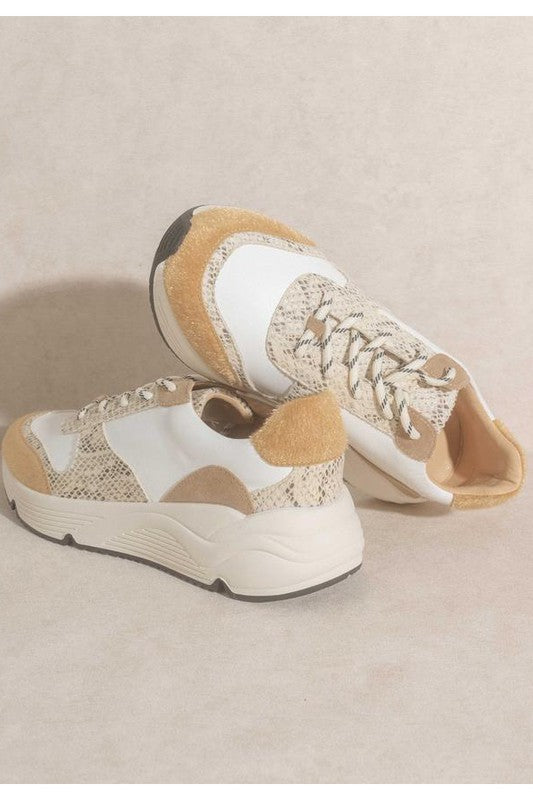 Light Golden Beige PENELOPE-LACE UP CASUAL SNEKAERS