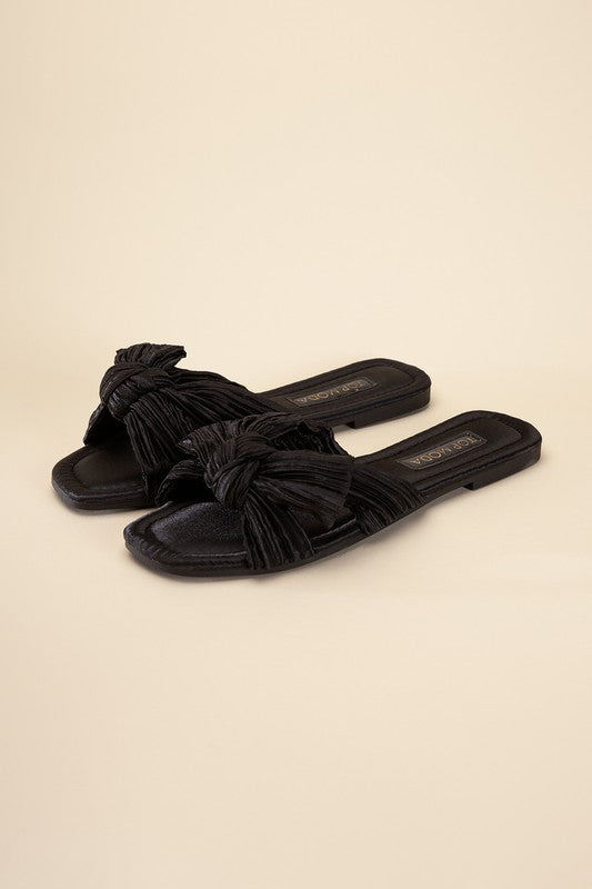 Big Bow and natural women's  Flat Slides