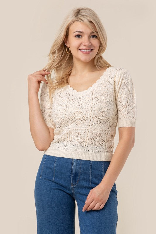 Short Crochet knit top