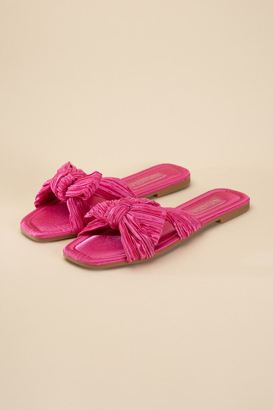 Big Bow and natural women's  Flat Slides