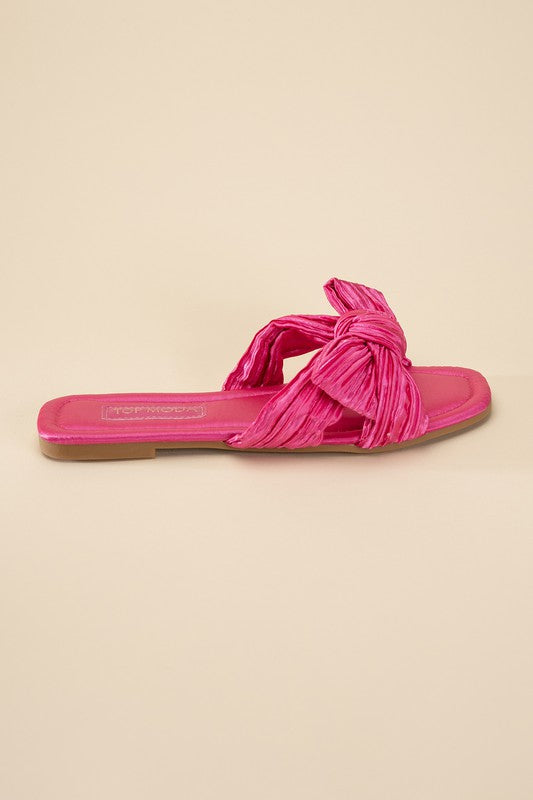 Big Bow and natural women's  Flat Slides