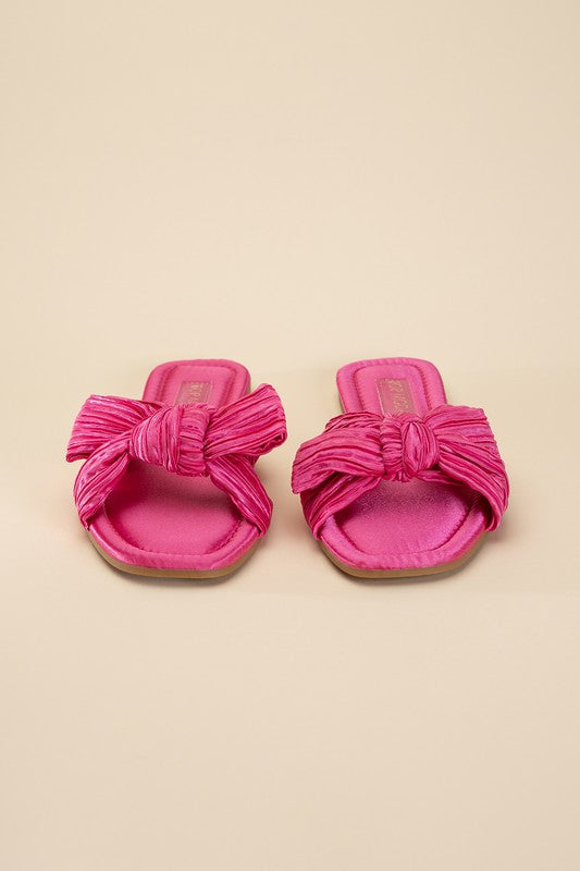 Big Bow and natural women's  Flat Slides