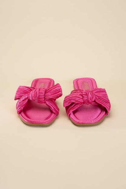 Big Bow and natural women's  Flat Slides