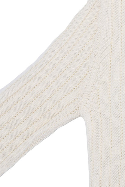 Basic Variegated rib V neck sweater