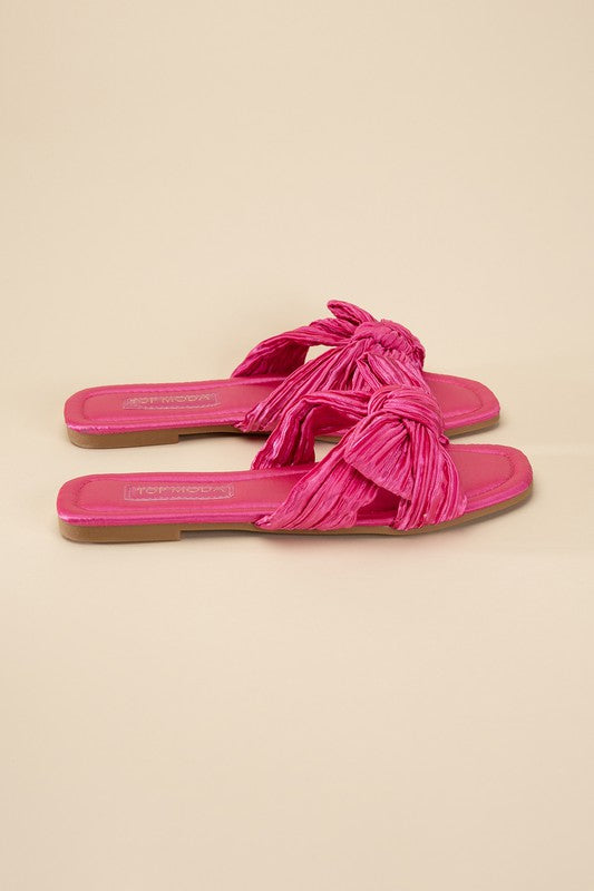 Big Bow and natural women's  Flat Slides