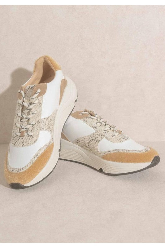 Light Golden Beige PENELOPE-LACE UP CASUAL SNEKAERS