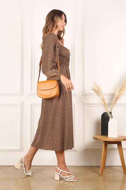 Any place Square neck vintage puff dress