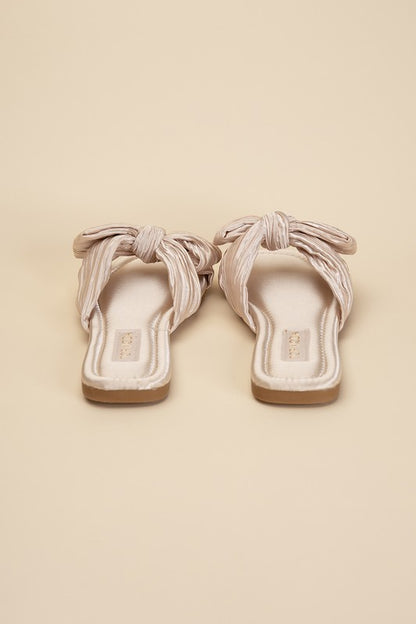 Big Bow and natural women's  Flat Slides